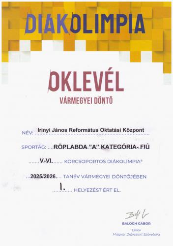 Roplabda-oklevel 20251017